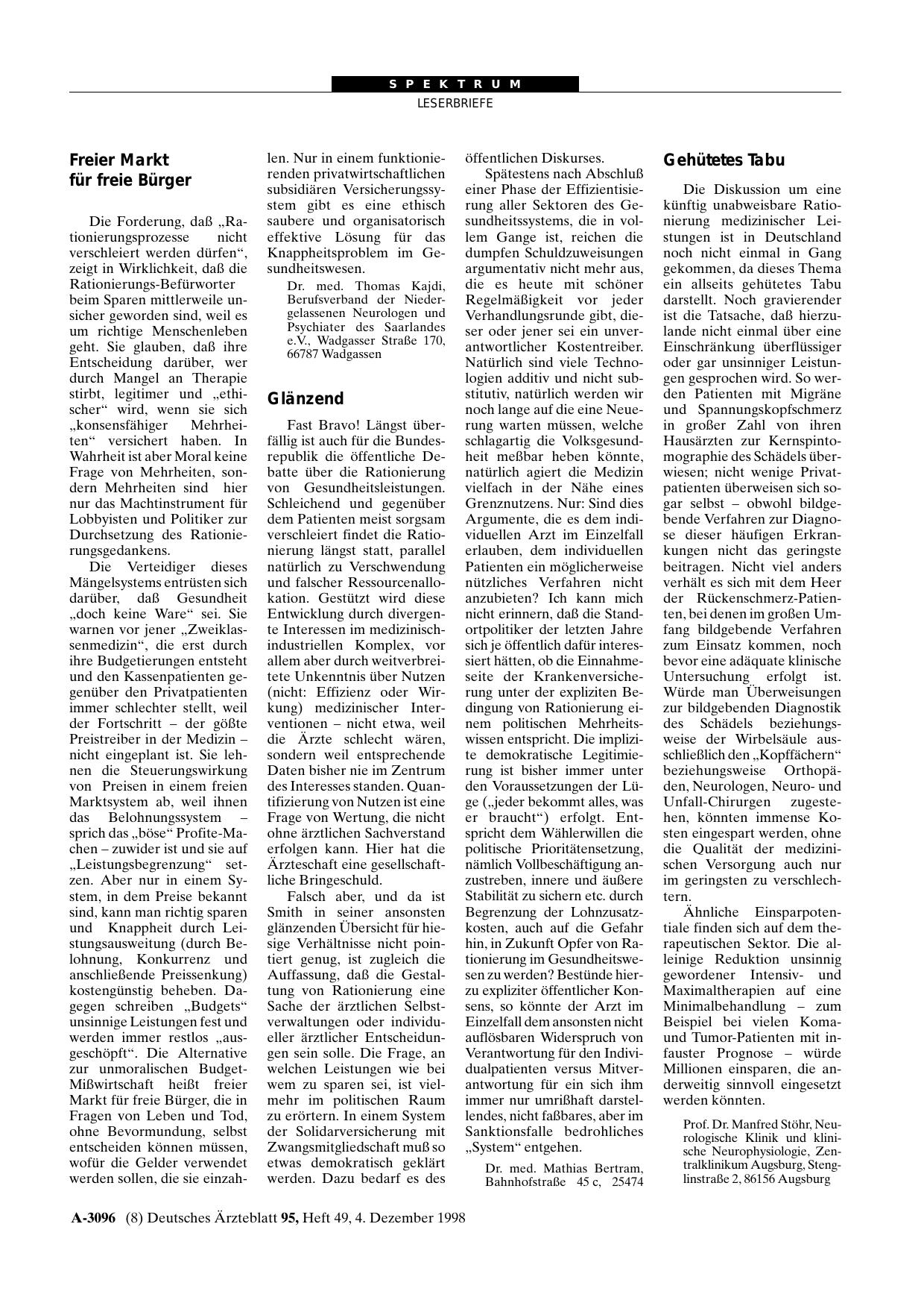 Vorschauseite 1: Rationierung: Freier Markt für freie Bürger