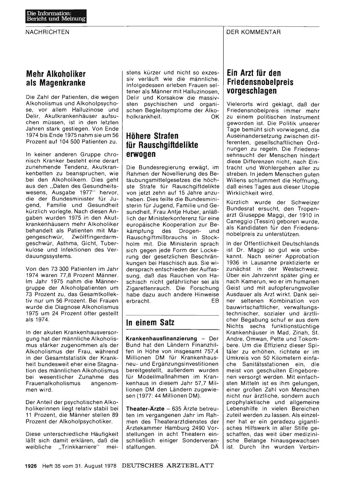 Vorschauseite 1: Höhere Strafen für Rauschgiftdelikte erwogen