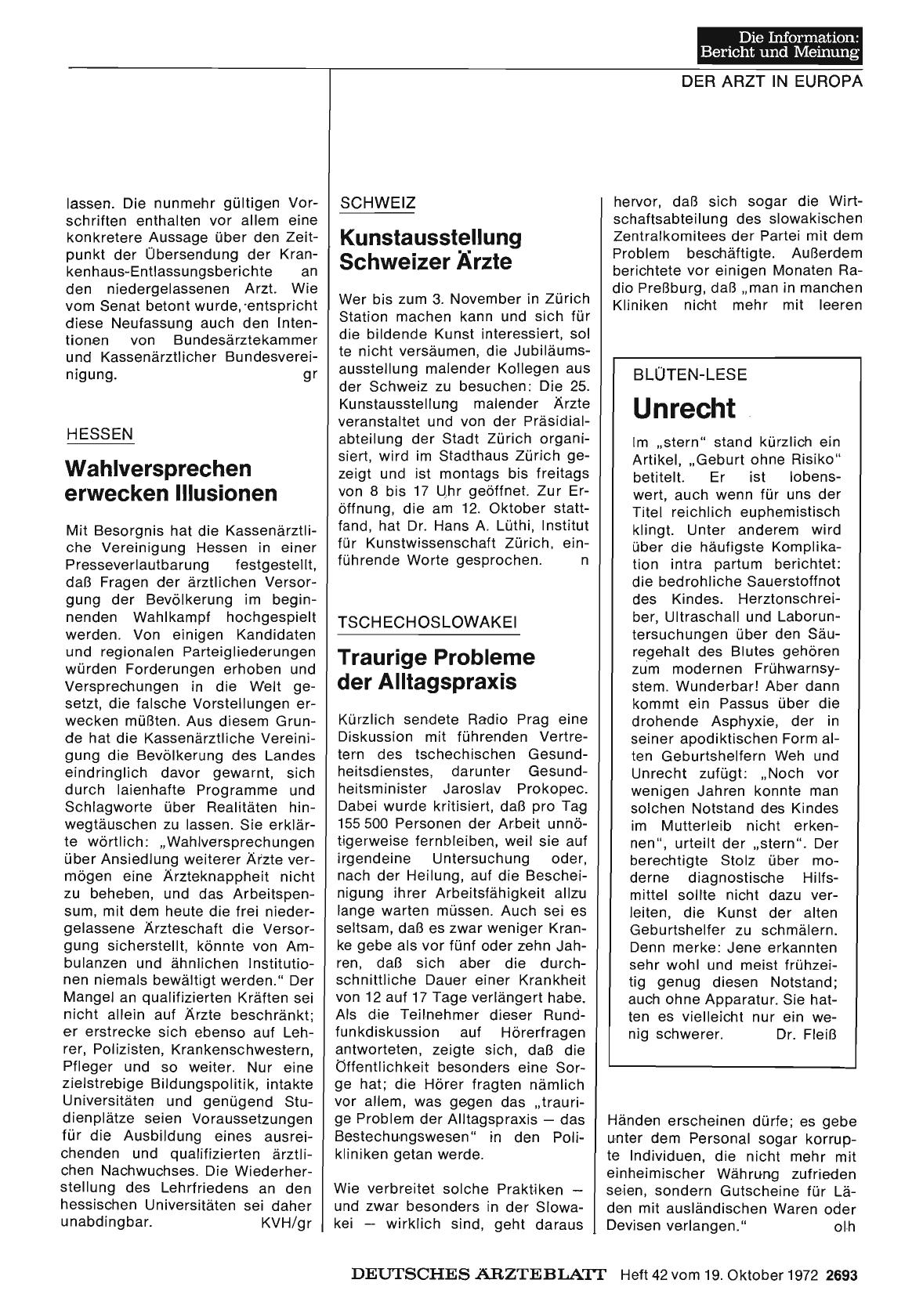 Vorschauseite 1: Tschechoslowakei: Traurige Probleme der Alltagspraxis