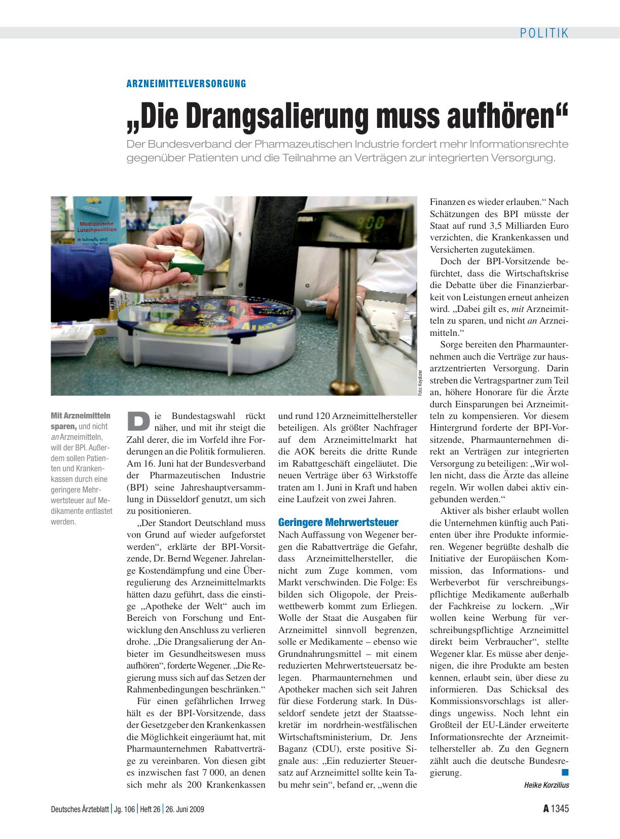 Vorschauseite 1: Arzneimittelversorgung: „Die Drangsalierung muss aufhören“