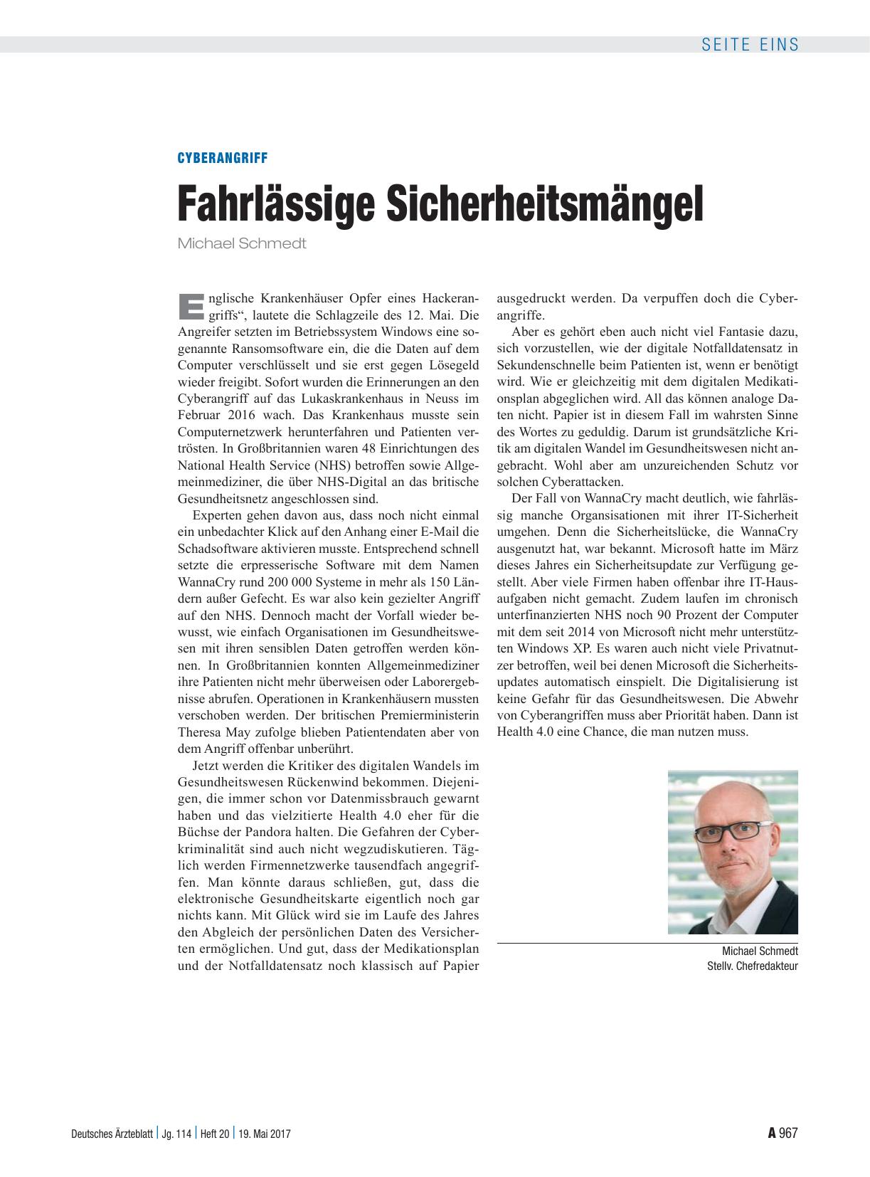 Vorschauseite 1: Cyberangriff: Fahrlässige Sicherheitsmängel