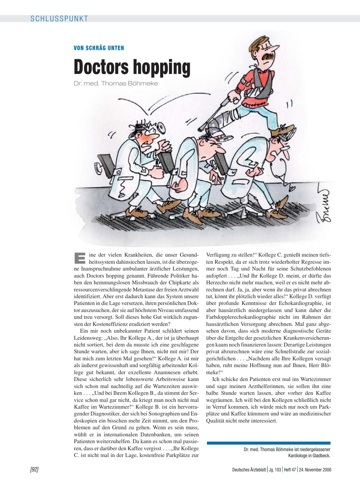 Vorschauseite 1: Von schräg unten: Doctors hopping