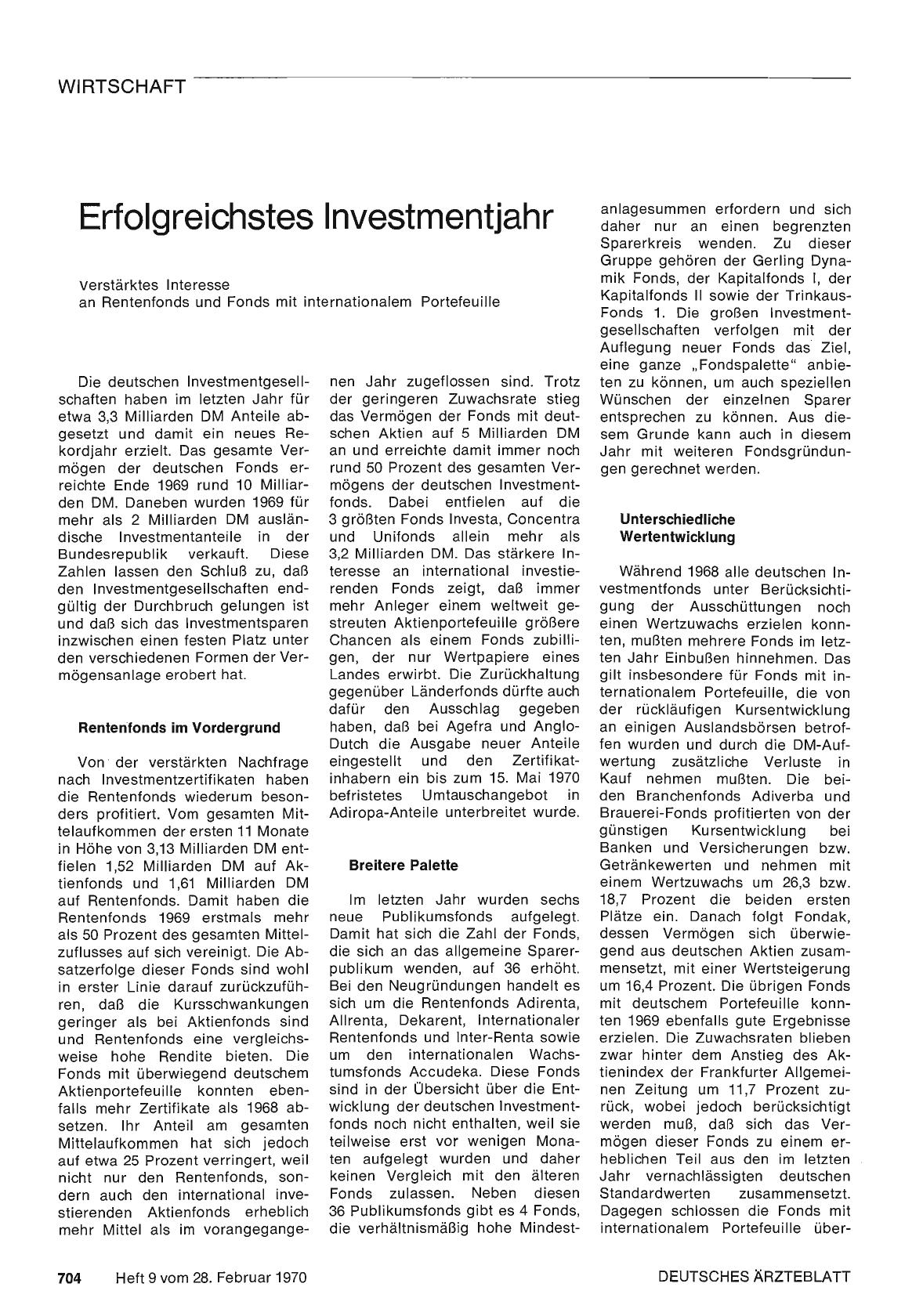 Vorschauseite 1: Erfolgreichstes Investmentjahr