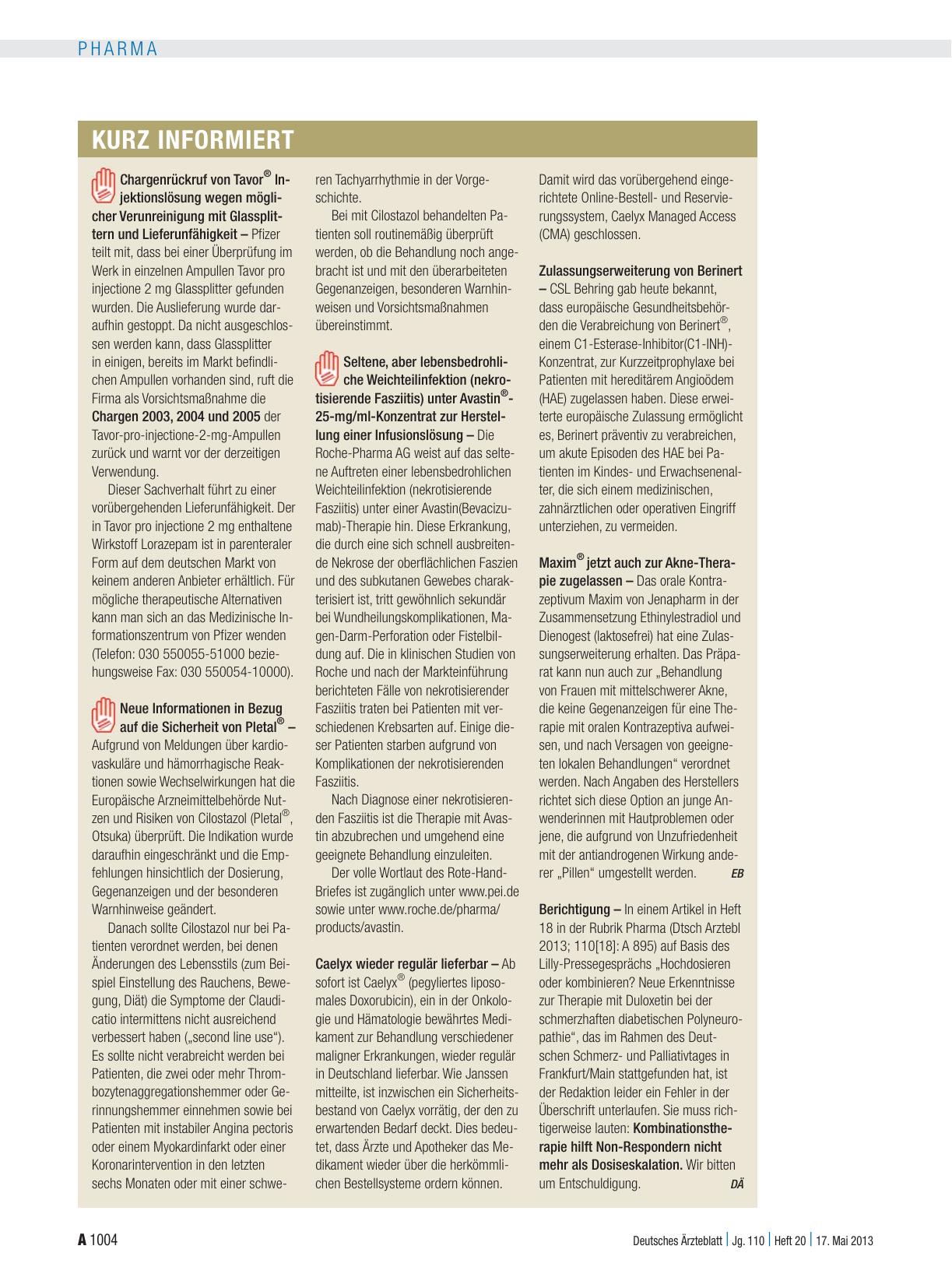 Vorschauseite 1: Kurz informiert