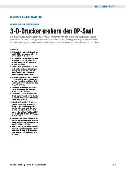 Vorschauseite 4: Anatomische Rekonstruktion: 3-D-Drucker erobern den OP-Saal