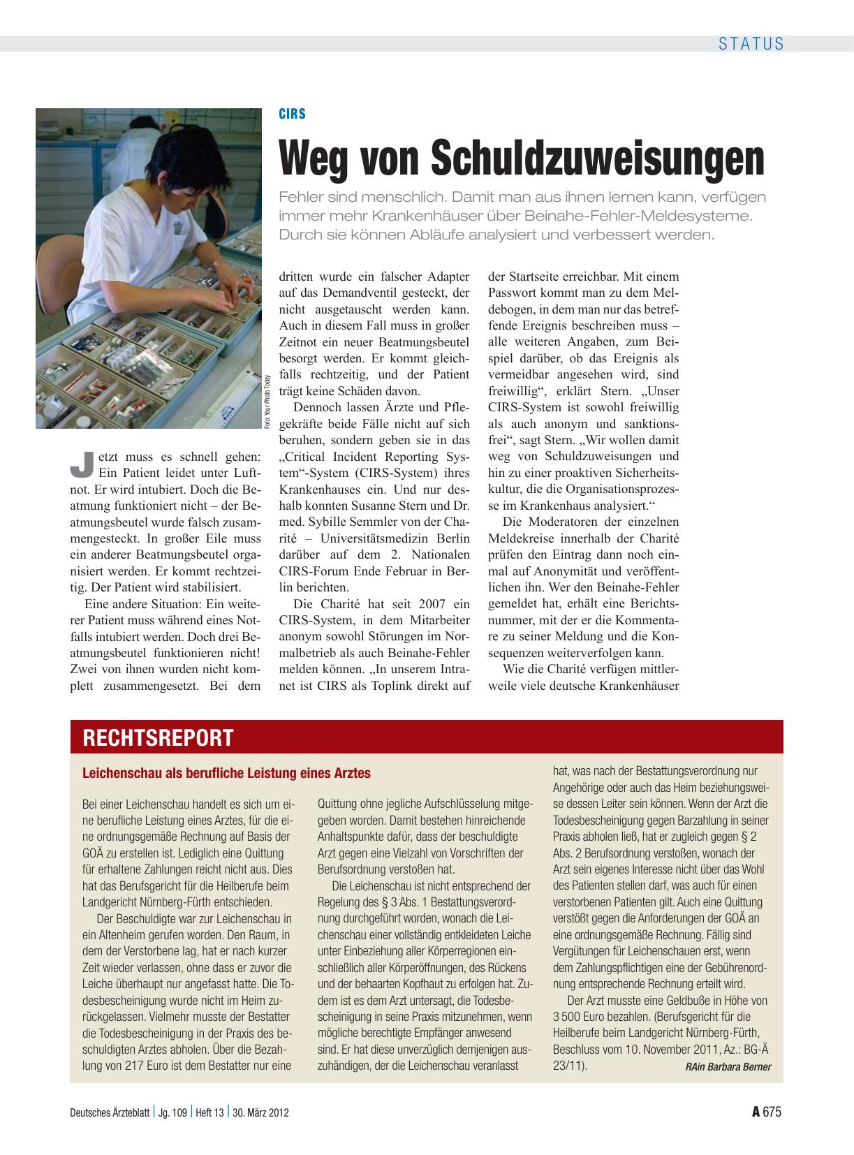 Vorschauseite 1: Leichenschau als berufliche Leistung eines Arztes