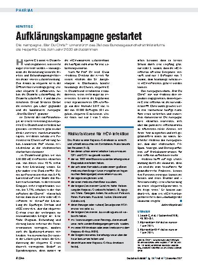 Vorschauseite 1: Hepatitis C: Aufklärungskampagne gestartet