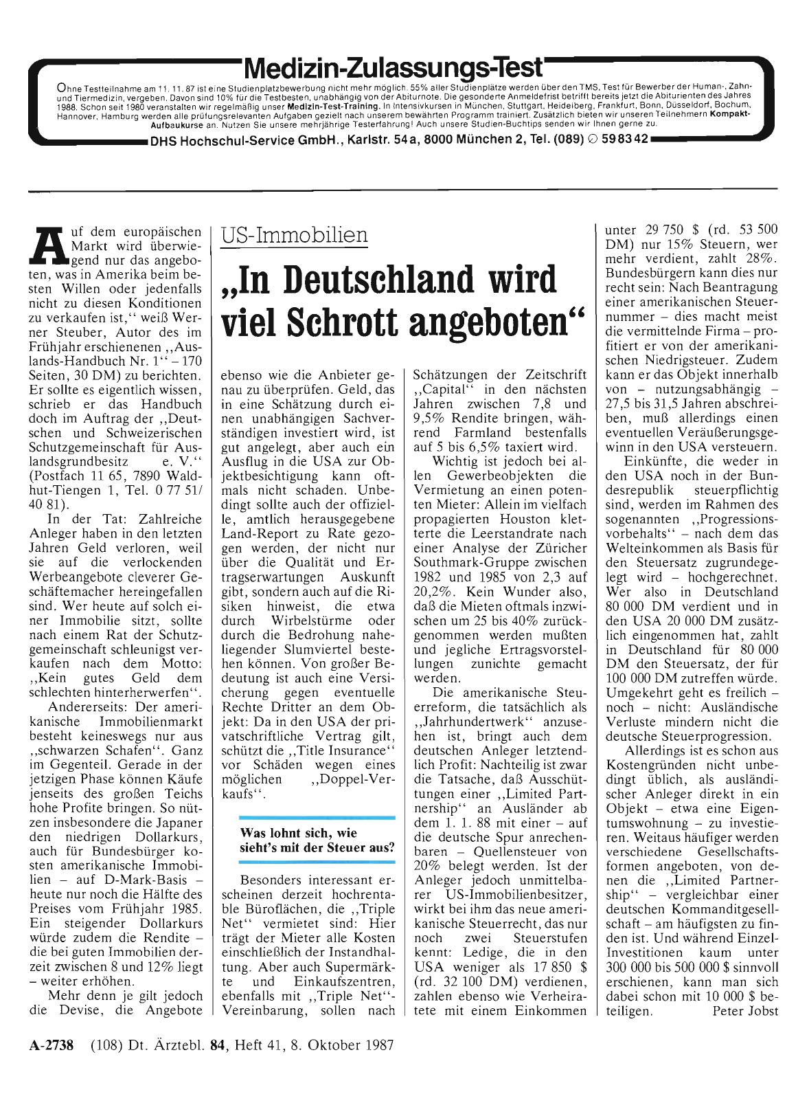 Vorschauseite 1: US-Immobilien: „In Deutschland wird viel Schrott angeboten“