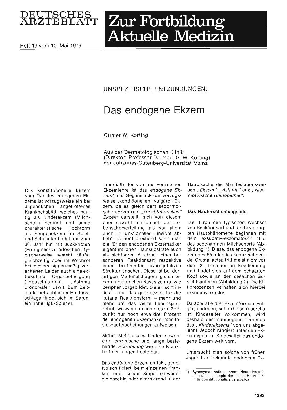 Vorschauseite 1: Unspezifische Entzündungen: Das endogene Ekzem