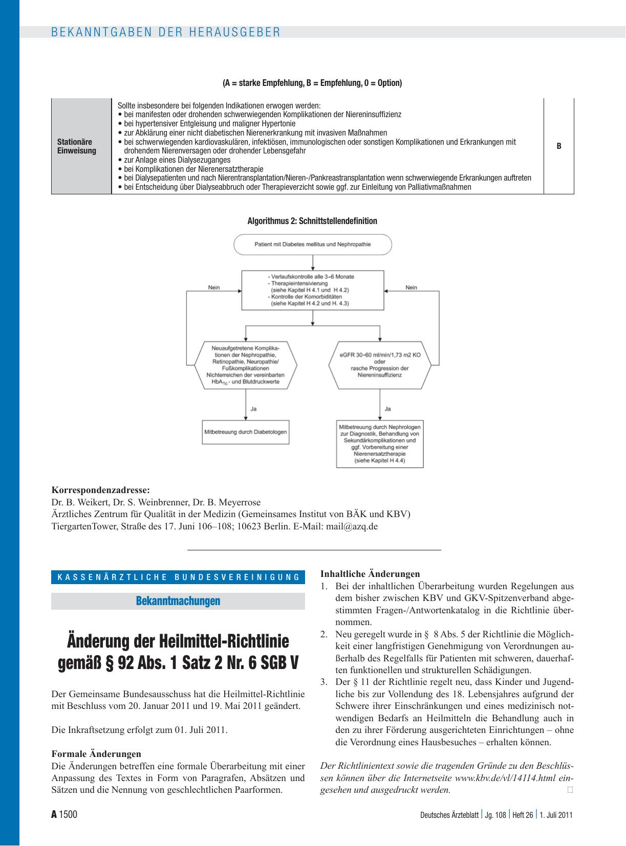 Vorschauseite 1: Änderung der Heilmittel-Richtlinie gemäß § 92 Abs. 1 Satz 2 Nr. 6 SGB V