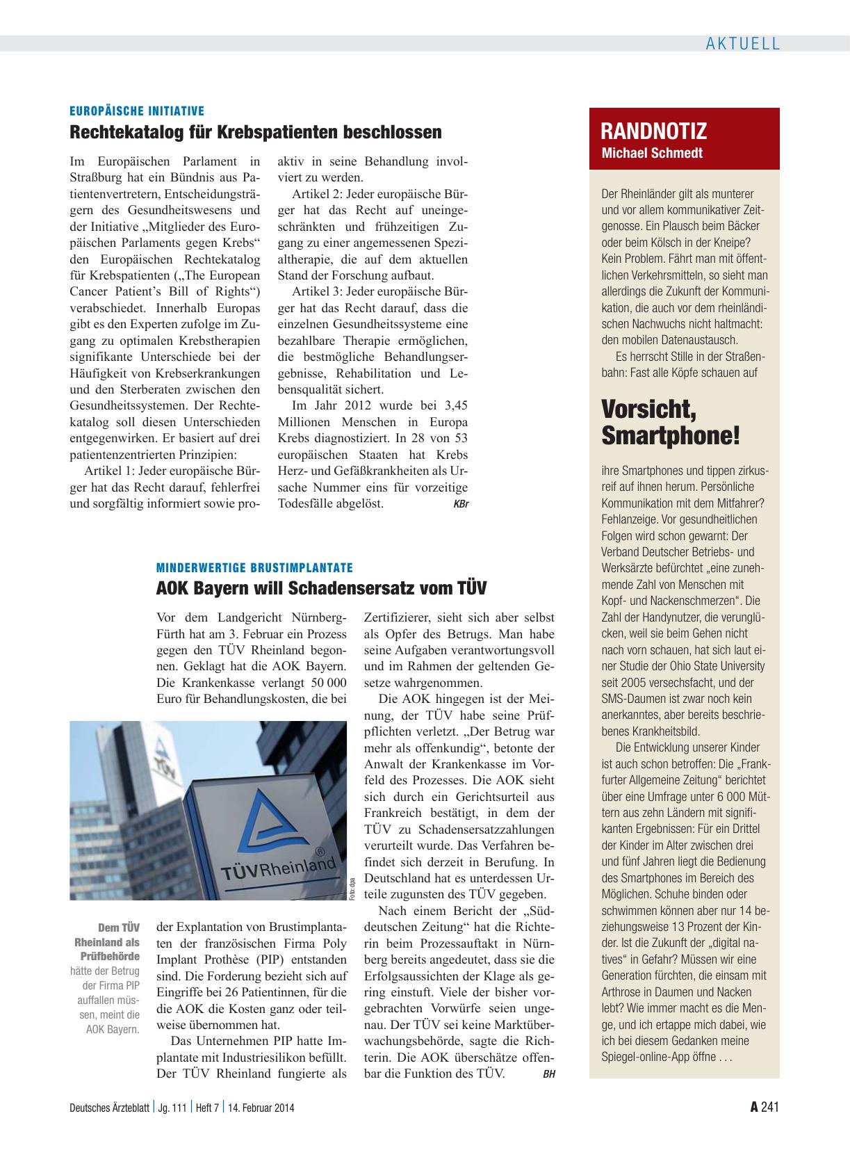 Vorschauseite 1: Europäische Initiative: Rechtekatalog für Krebspatienten beschlossen
