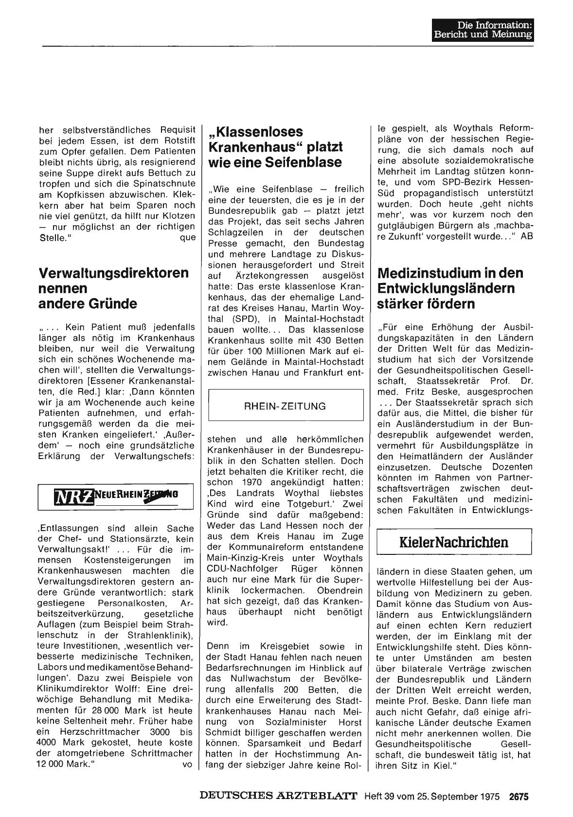 Vorschauseite 1: Verwaltungsdirektoren nennen andere Gründe