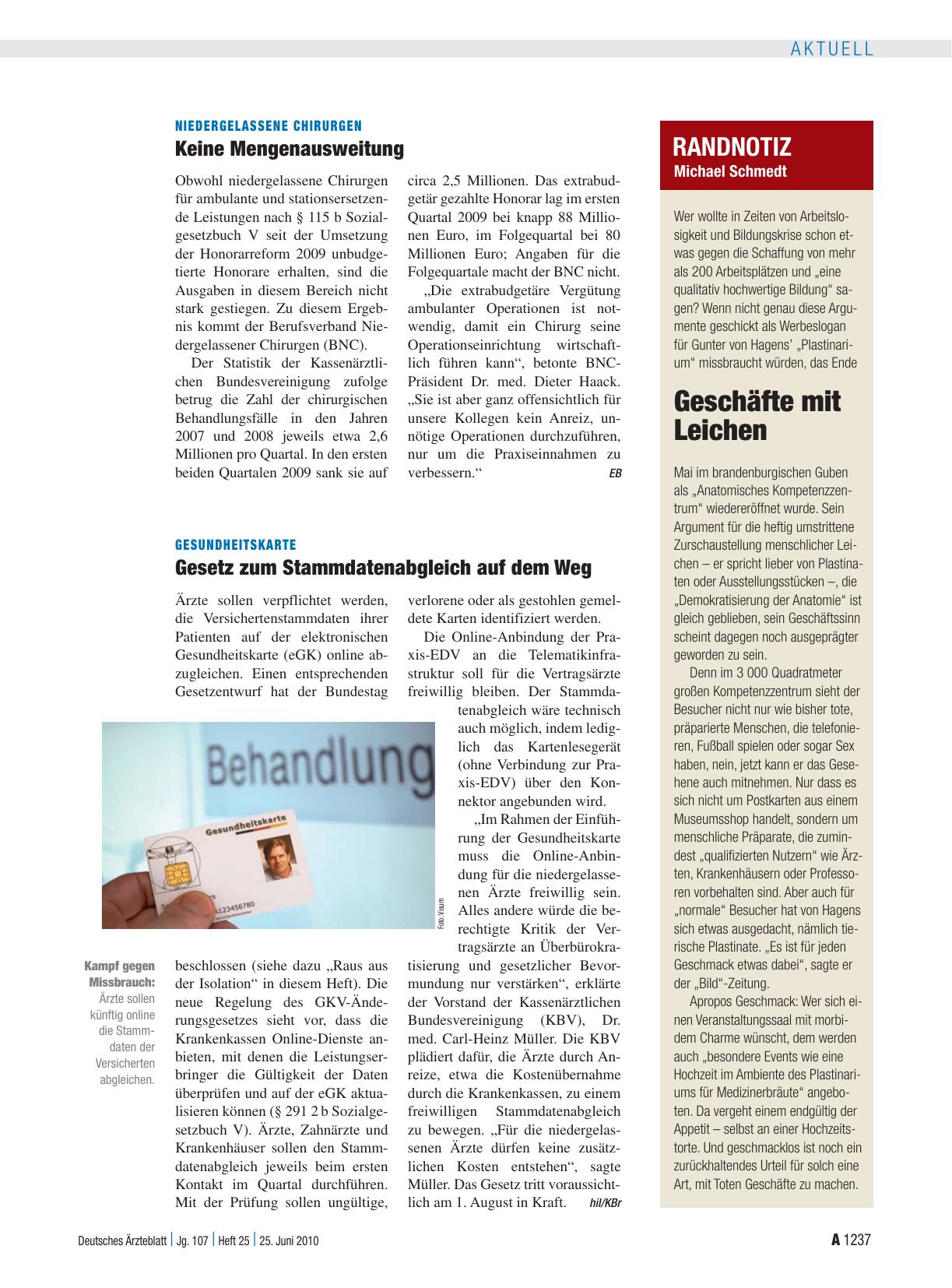 Vorschauseite 1: Randnotiz: Geschäfte mit Leichen