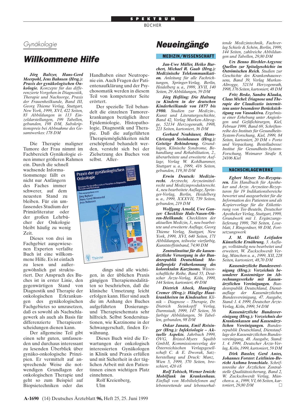 Vorschauseite 1: Praxis der gynäkologischen Onkologie