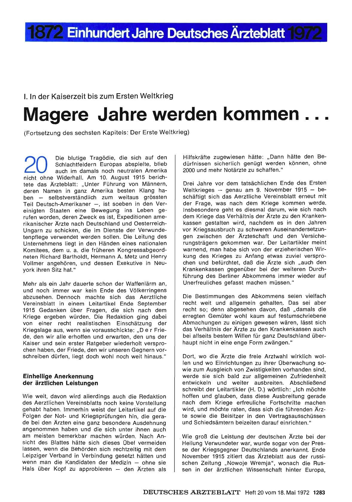 Vorschauseite 1: 1. In der Kaiserzeit bis zum Ersten Weltkrieg: Magere Jahre werden kommen. ..
