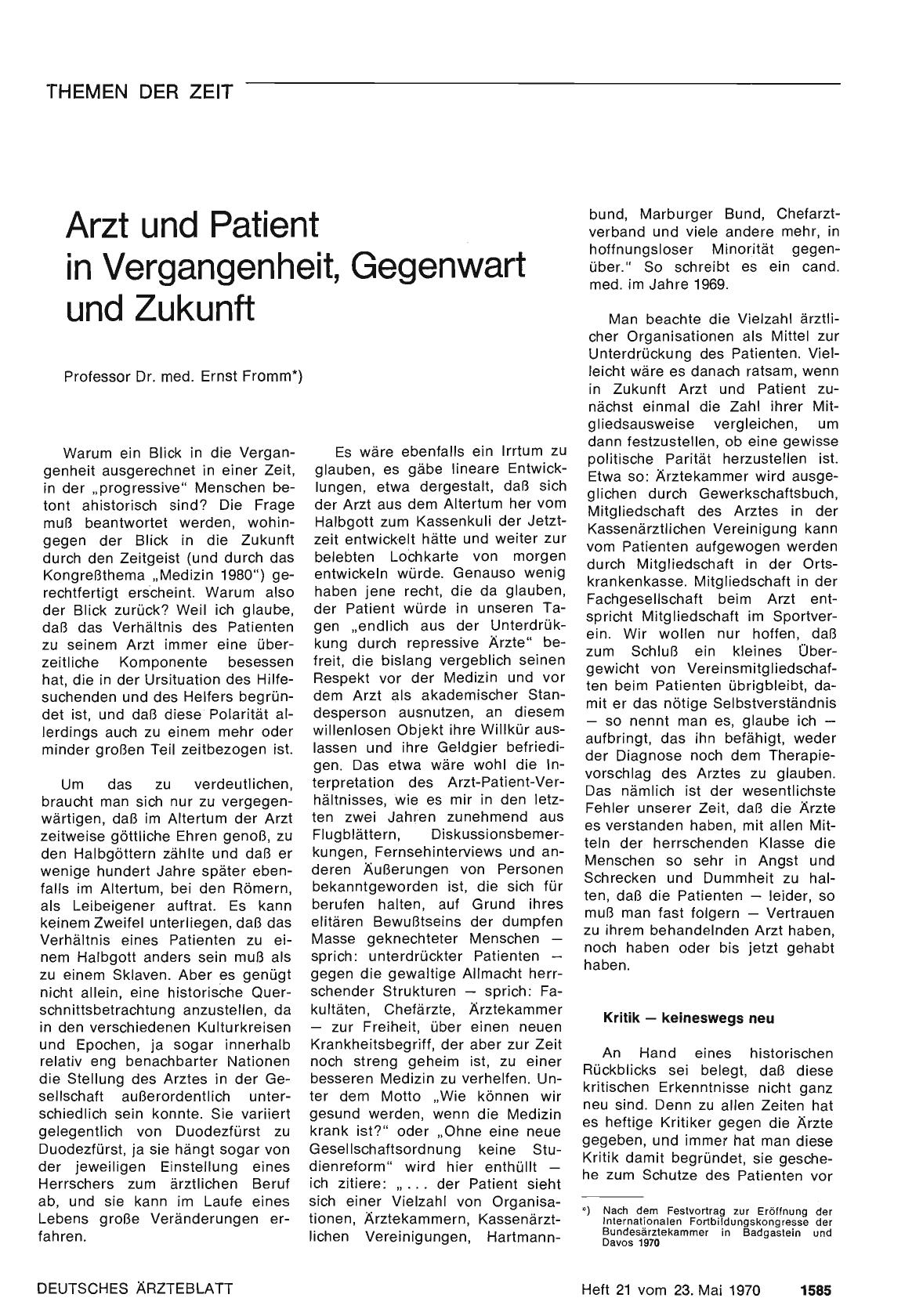 Vorschauseite 1: Arzt und Patient in Vergangenheit, Gegenwart und Zukunft (Teil 1)