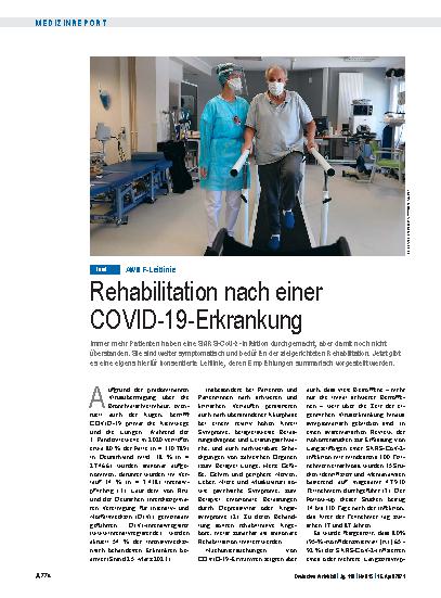 Vorschauseite 1: AWMF-Leitlinie: Rehabilitation nach einer COVID-19-Erkrankung