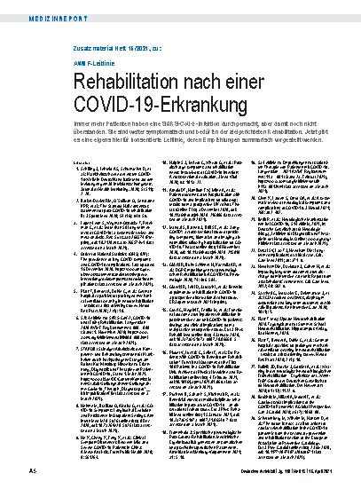 Vorschauseite 5: AWMF-Leitlinie: Rehabilitation nach einer COVID-19-Erkrankung