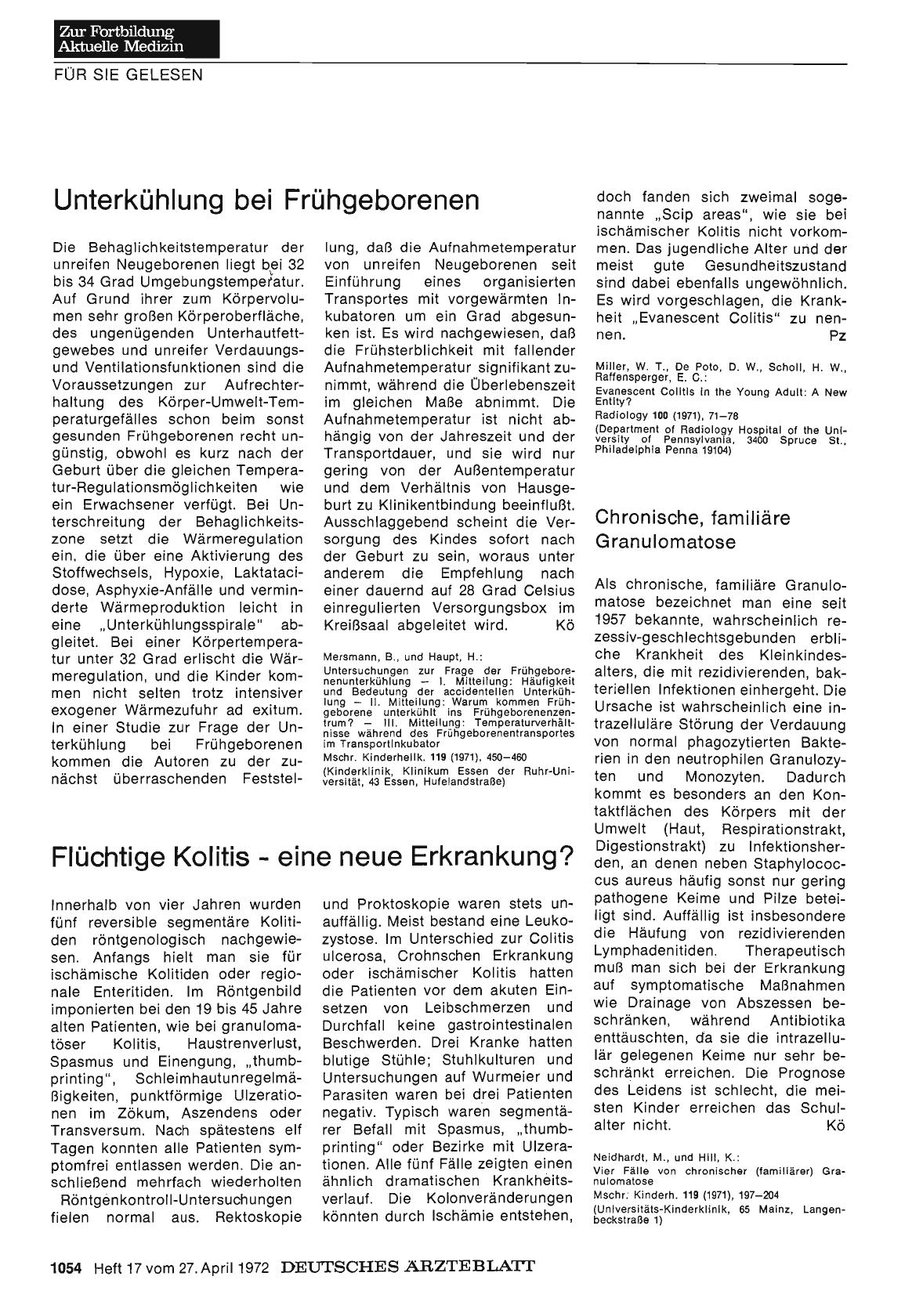 Vorschauseite 1: Chronische, familiäre Granulomatose