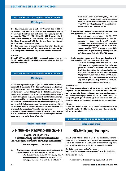 Vorschauseite 1: Beschluss des Bewertungsausschusses nach § 87 Abs. 1 Satz 1 SGB V in seiner 580. Sitzung (schriftliche Beschlussfassung) zur Änderung des Einheitlichen Bewertungsmaßstabes (EBM)