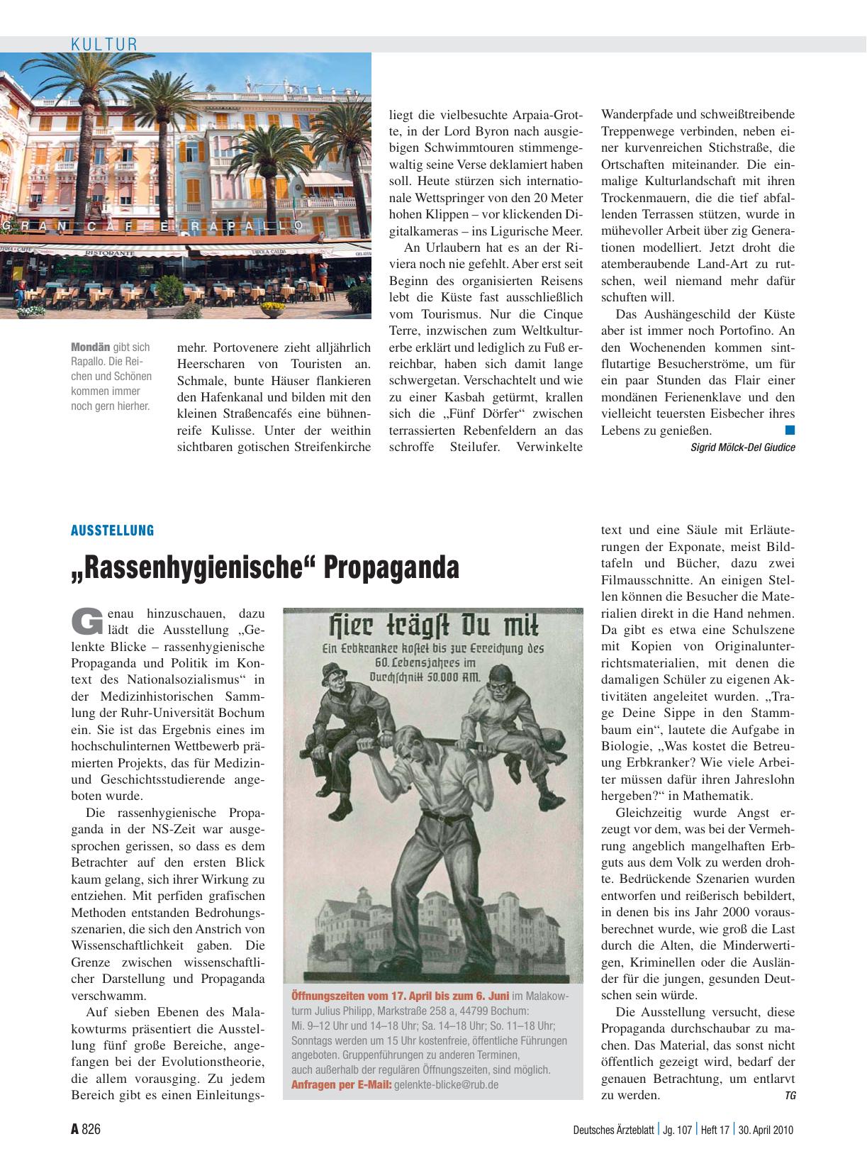 Vorschauseite 1: Ausstellung: „Rassenhygienische“ Propaganda