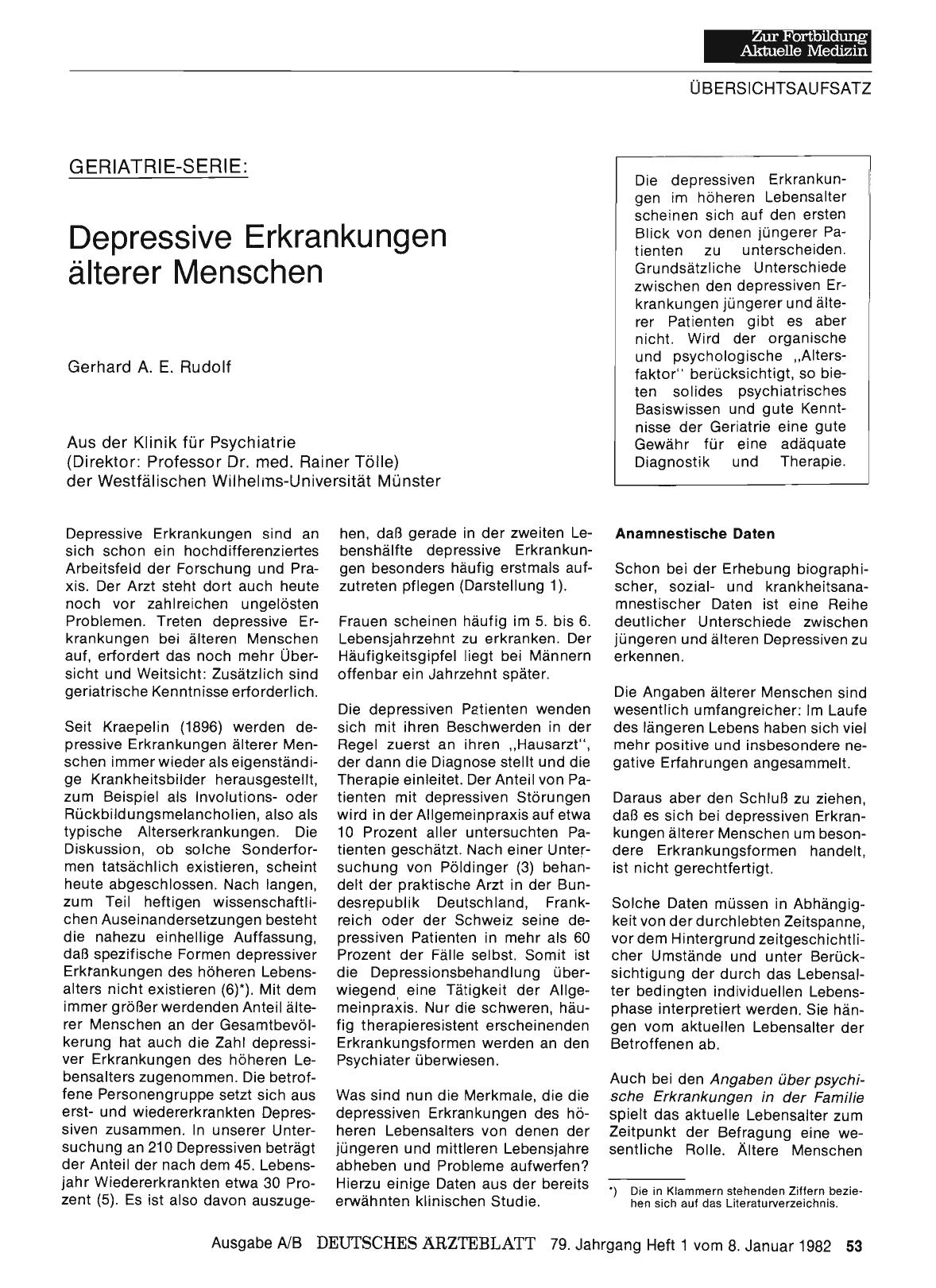 Vorschauseite 1: Depressive Erkrankungen älterer Menschen