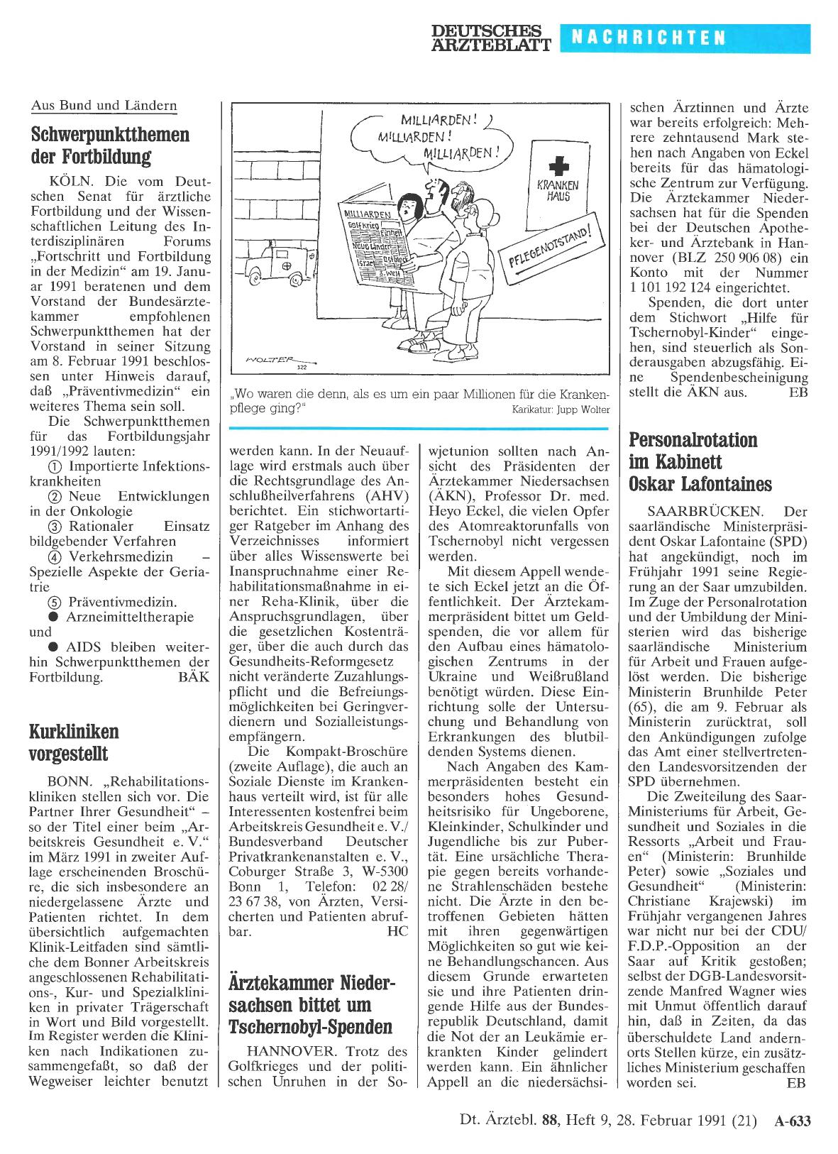 Vorschauseite 1: Schwerpunktthemen der Fortbildung