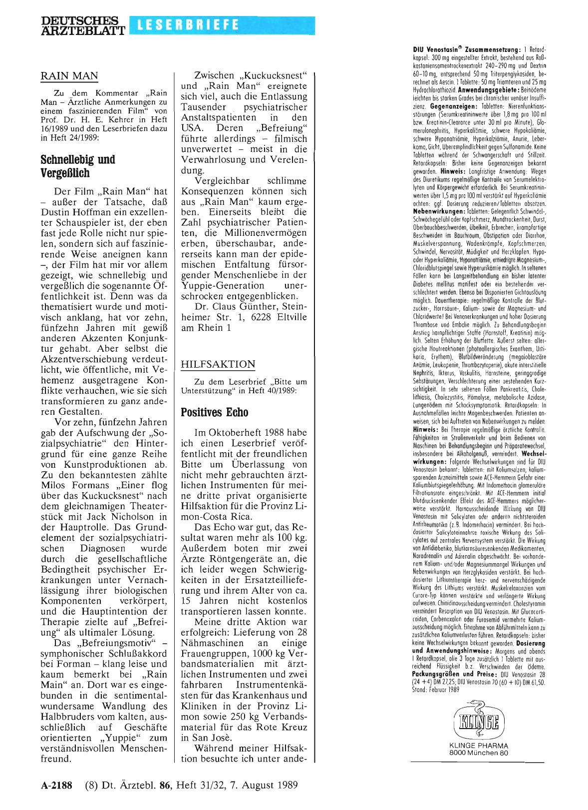 Vorschauseite 1: RAIN MAN: Schnellebig und Vergeßlich
