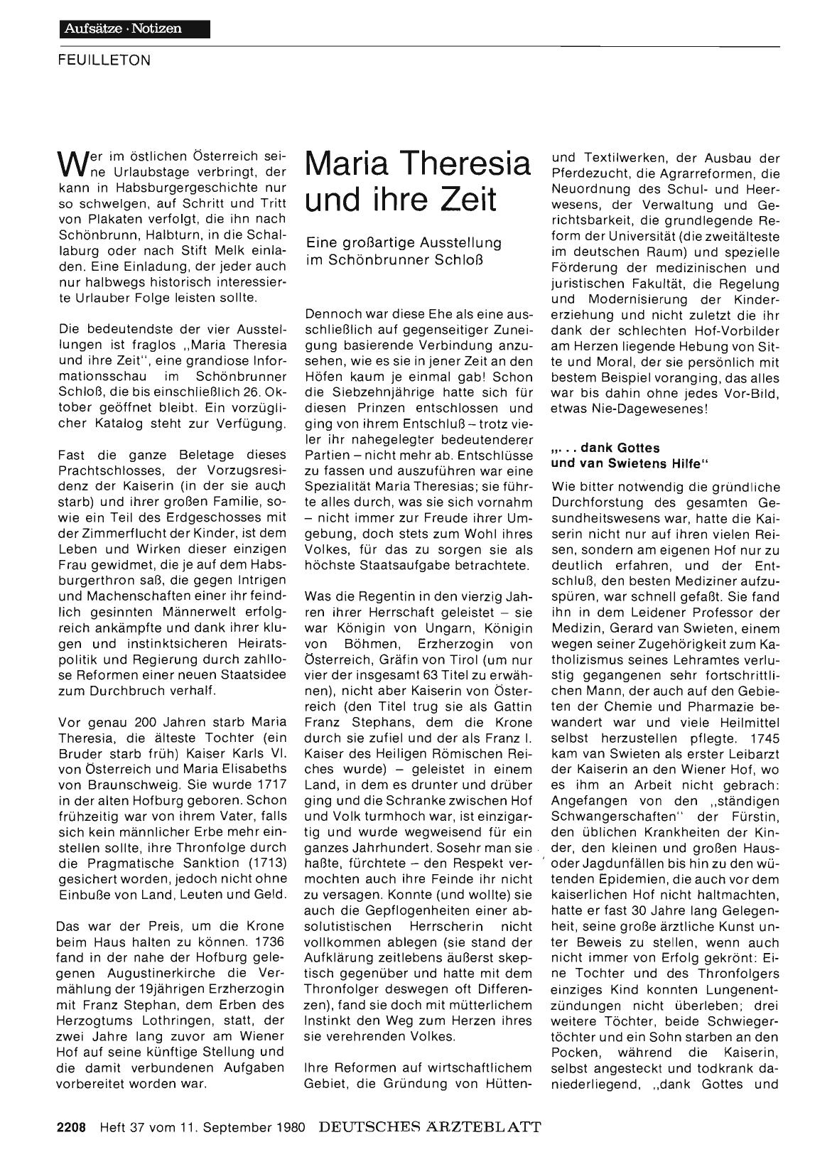 Vorschauseite 1: Maria Theresia und ihre Zeit: Eine großartige Ausstellung im Schönbrunner Schloß