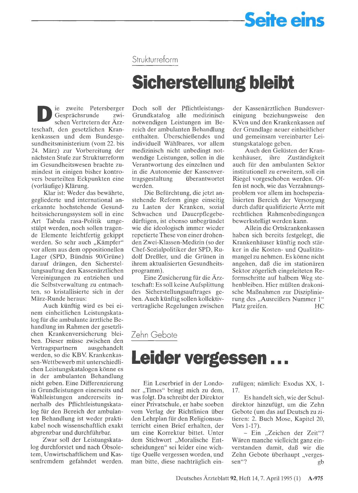 Vorschauseite 1: Zehn Gebote: Leider vergessen. ..