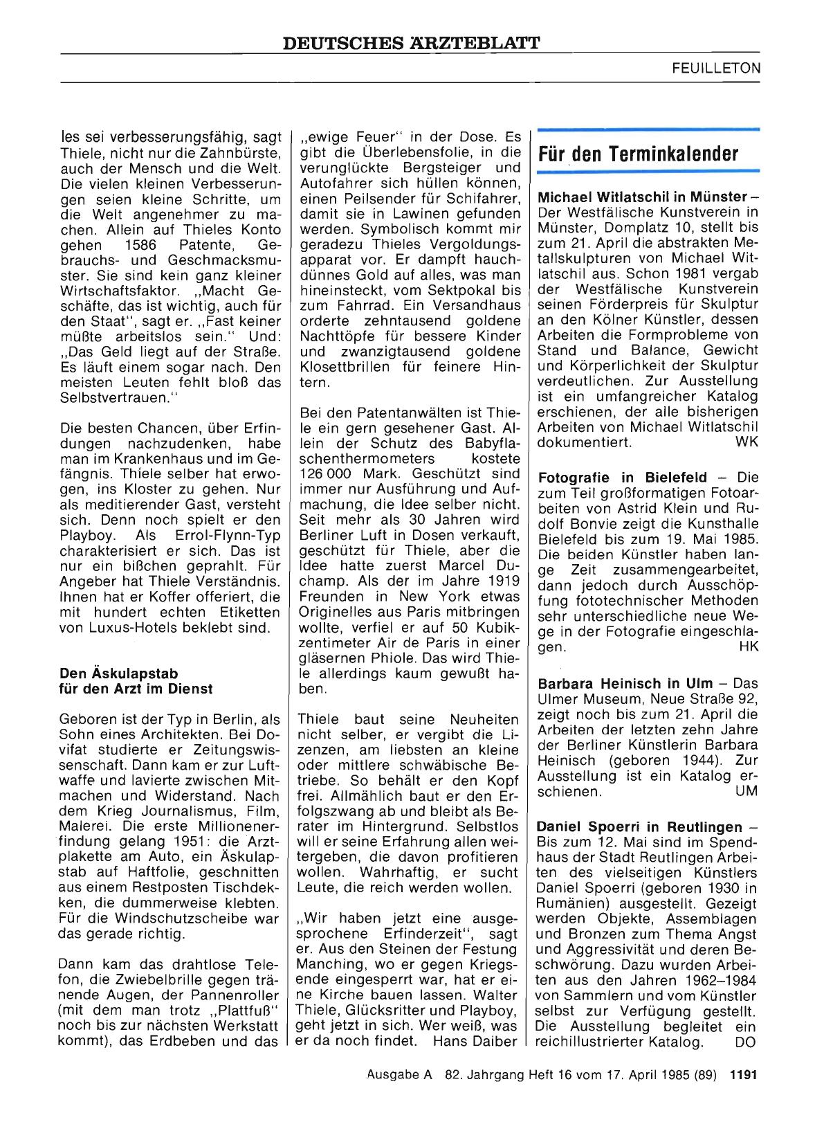 Vorschauseite 1: Daniel Spoerri in Reutlingen