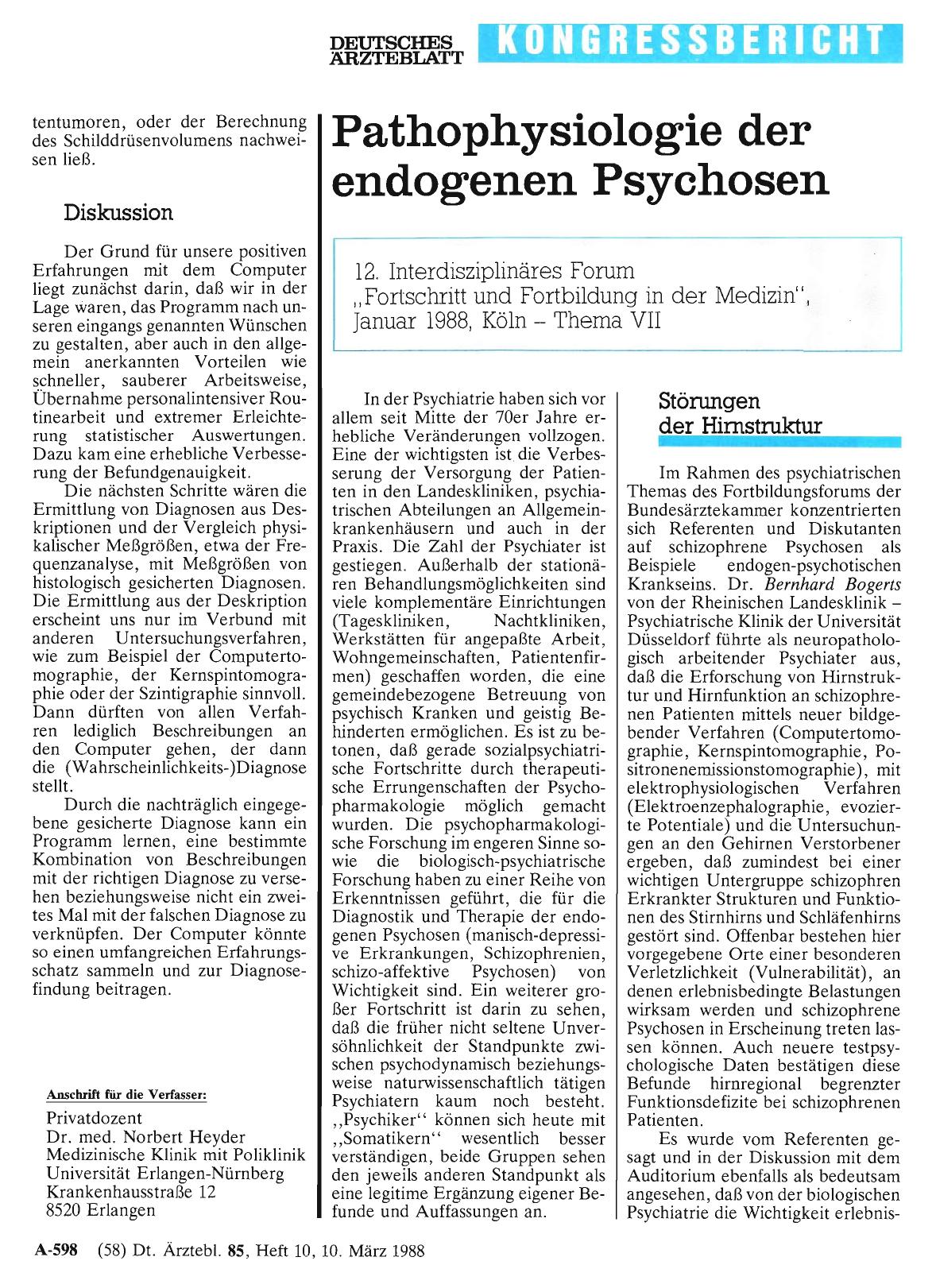 Vorschauseite 1: Pathophysiologie der endogenen Psychosen