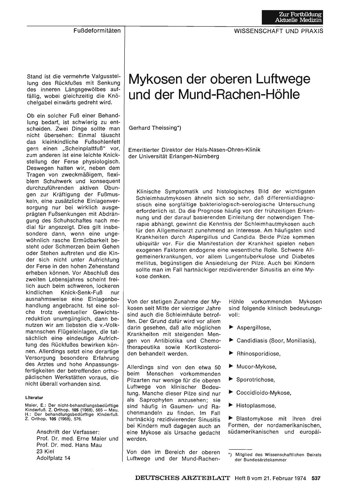 Vorschauseite 1: Mykosen der oberen Luftwege und der Mund-Rachen-Höhle