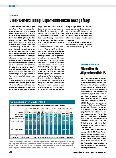Vorschauseite 1: Thüringen: Blockweiterbildung Allgemeinmedizin nachgefragt