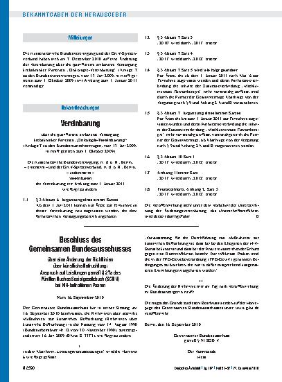 Vorschauseite 1: Beschluss des Gemeinsamen Bundesausschusses über eine Änderung der Richtlinien über künstliche Befruchtung: Anspruch auf Leistungen gemäß § 27a des Fünften Buches Sozialgesetzbuch…