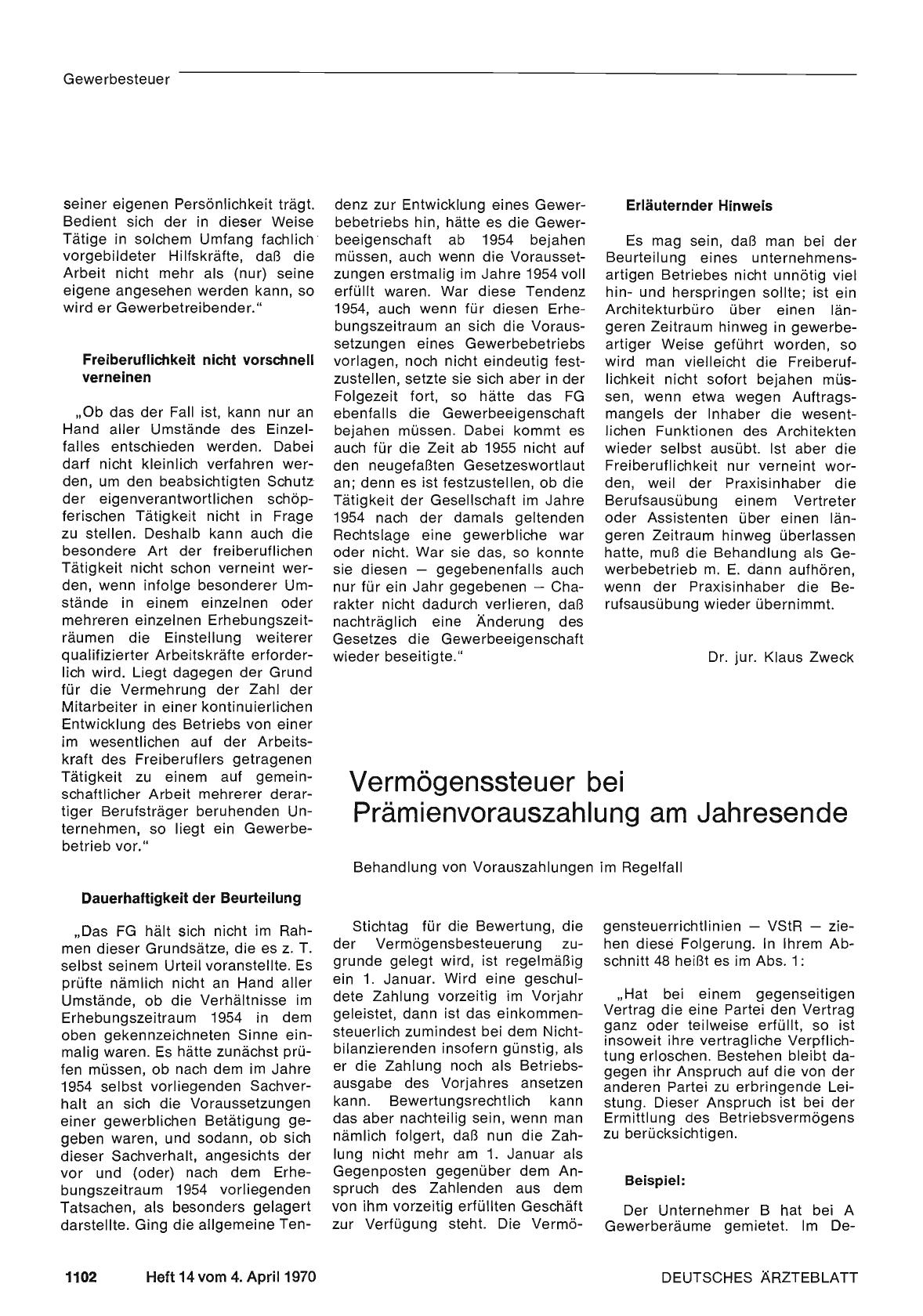 Vorschauseite 1: Vermögenssteuer bei Prämienvorauszahlung am Jahresende