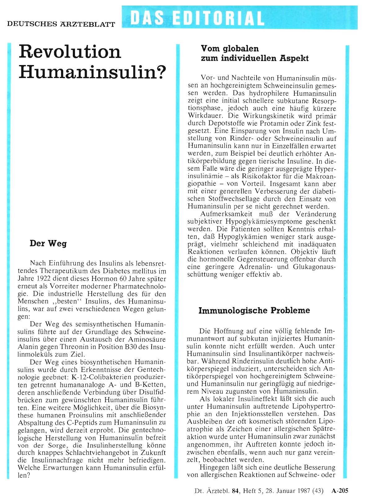 Vorschauseite 1: Revolution Humaninsulin?