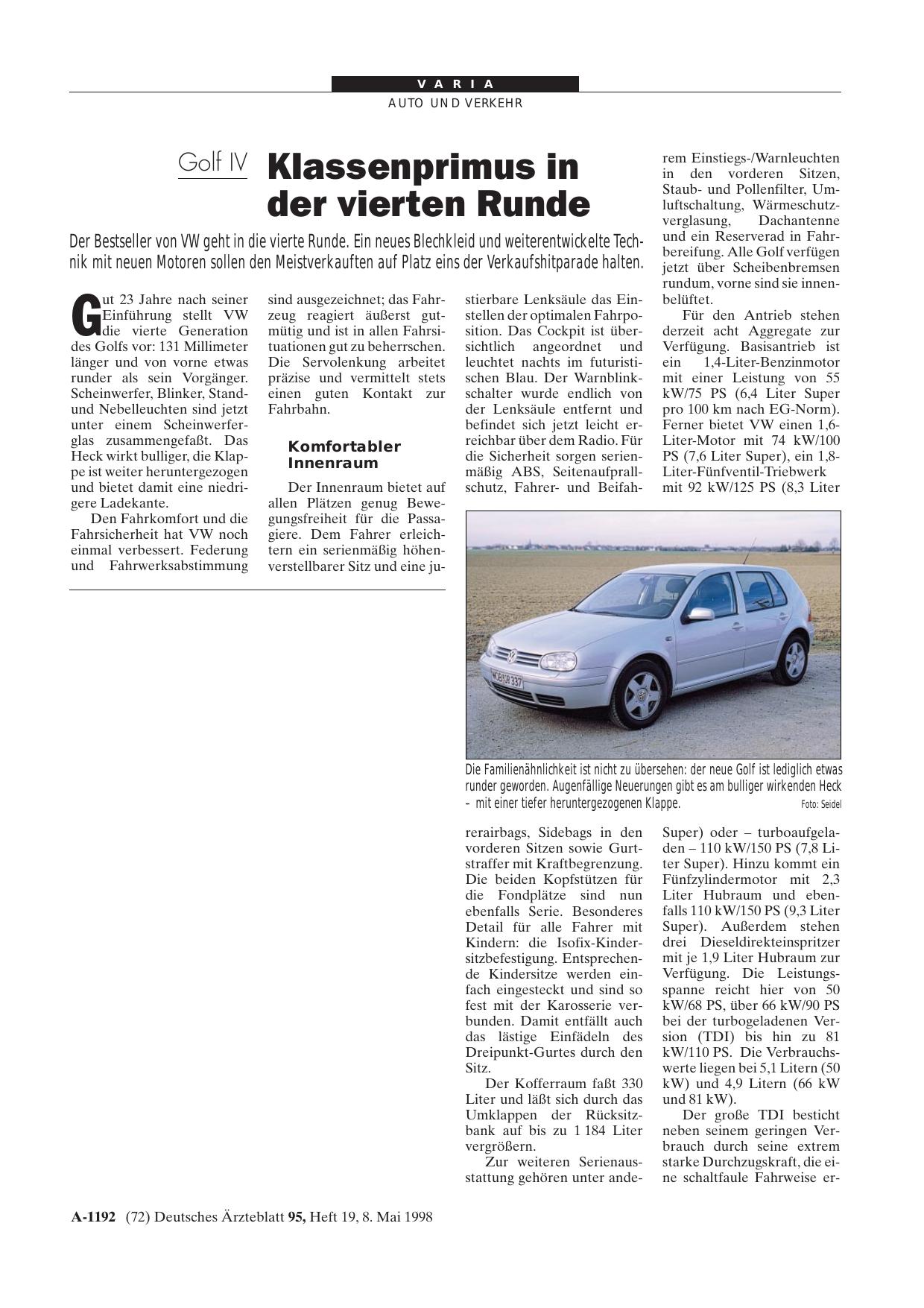 Vorschauseite 1: Golf IV: Klassenprimus in der vierten Runde