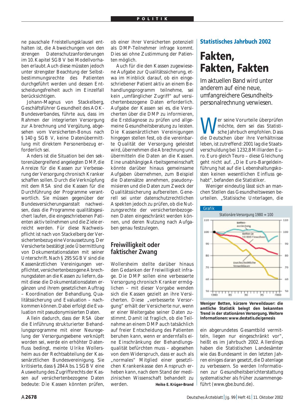 Vorschauseite 1: Statistisches Jahrbuch 2002: Fakten, Fakten, Fakten