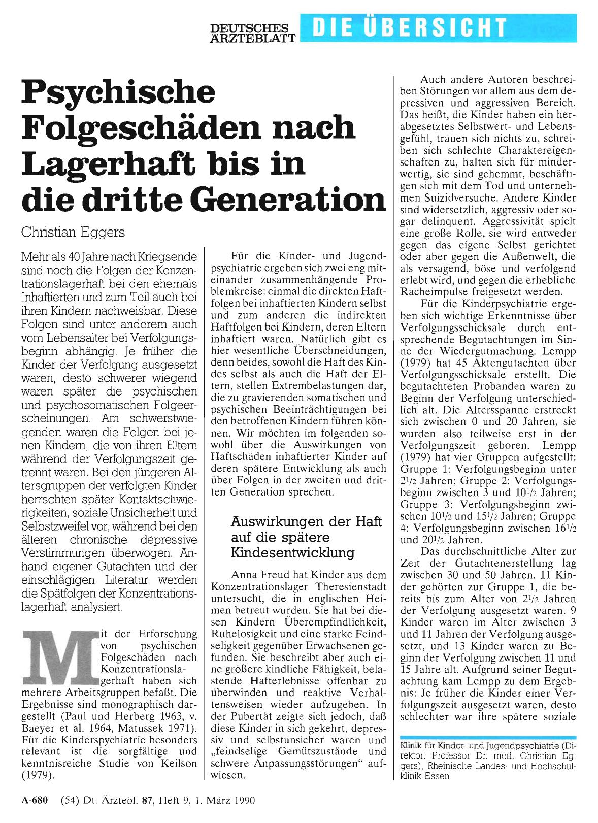 Vorschauseite 1: Psychische Folgeschäden nach Lagerhaft bis in die dritte Generation