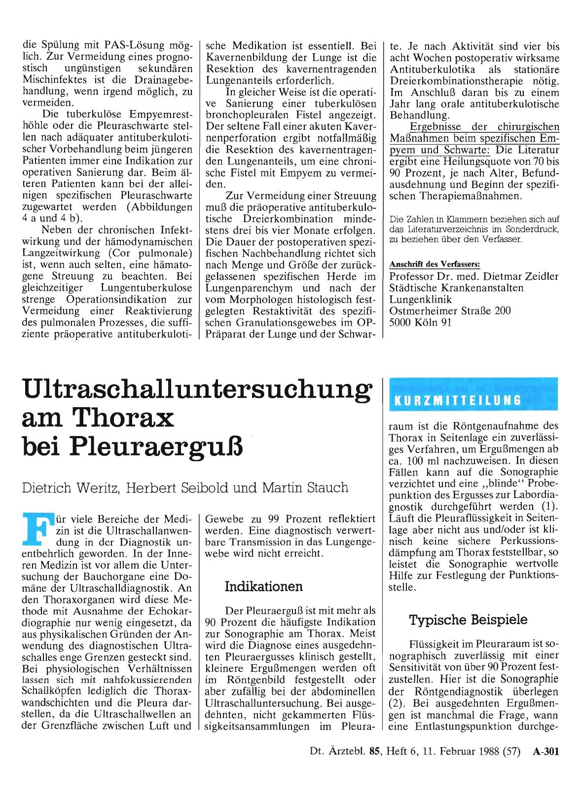Vorschauseite 1: Ultraschalluntersuchung am Thorax bei Pleuraerguß
