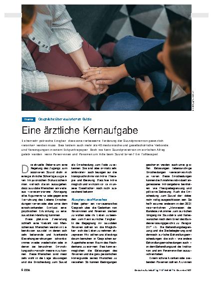 Vorschauseite 1: Gespräche über assistierten Suizid: Eine ärztliche Kernaufgabe