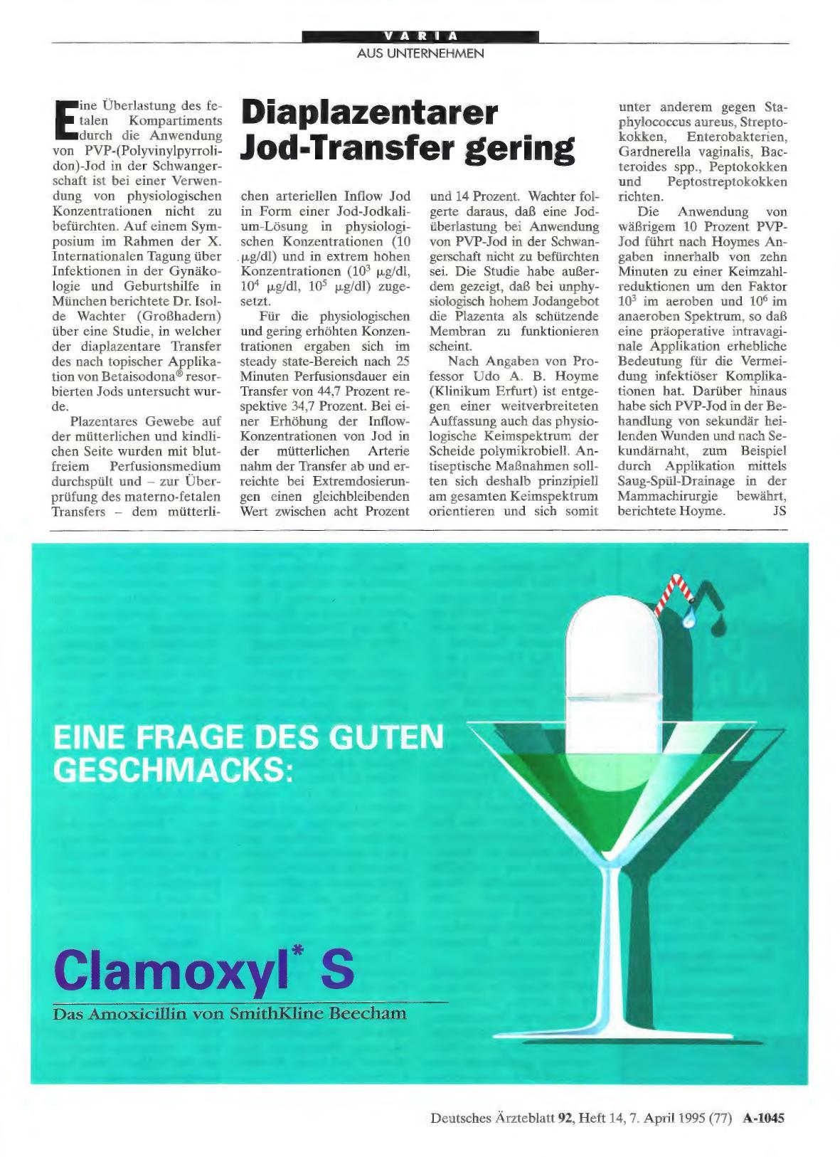 Vorschauseite 1: Diaplazentarer Jod-Transfer gering