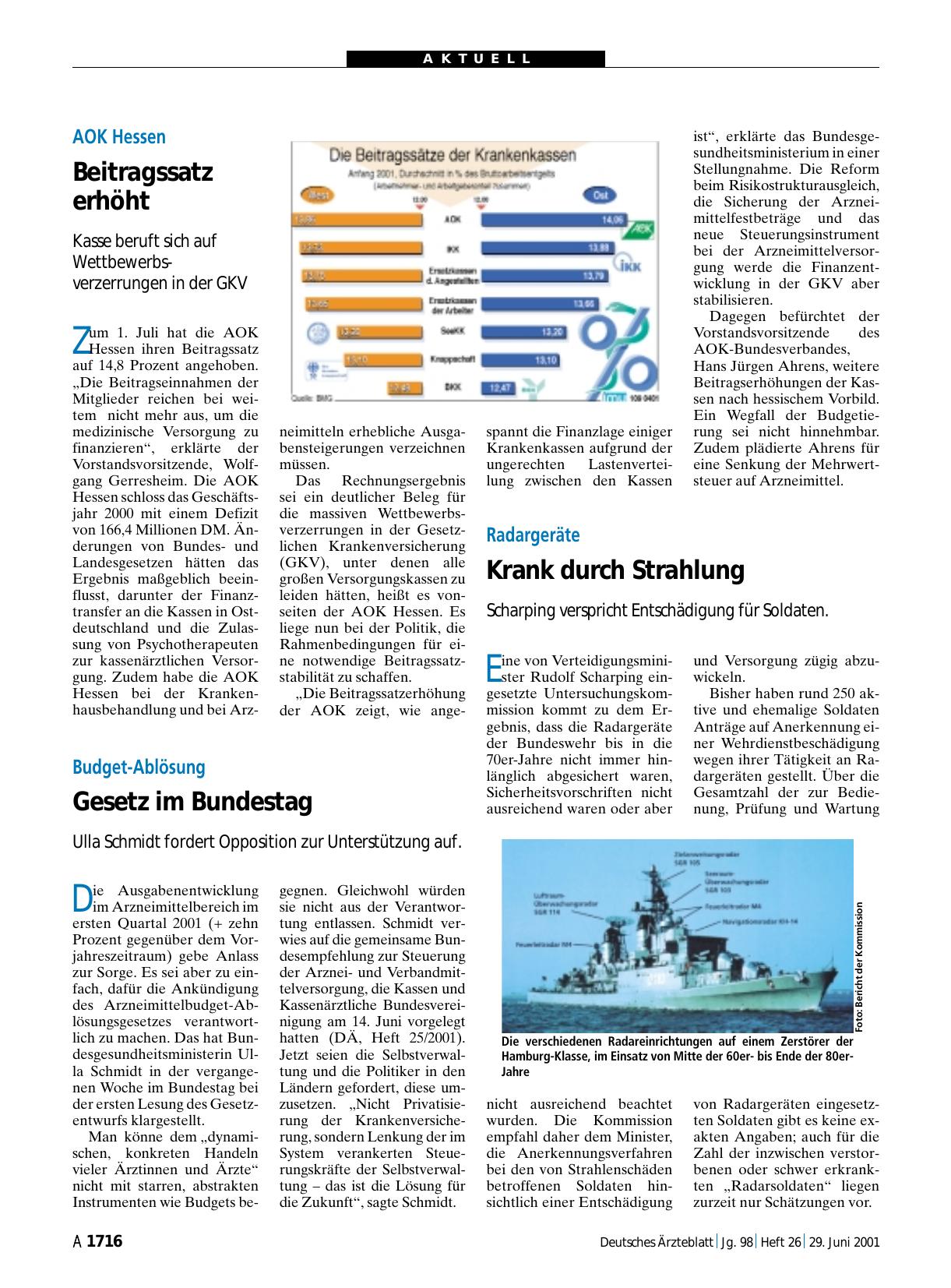 Vorschauseite 1: AOK Hessen: Beitragssatz erhöht