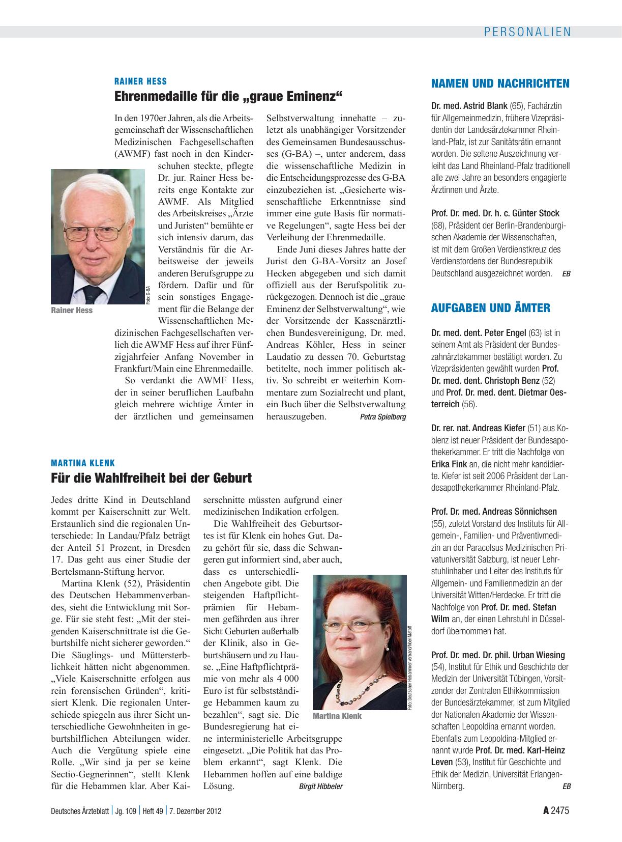 Vorschauseite 1: Namen und Nachrichten
