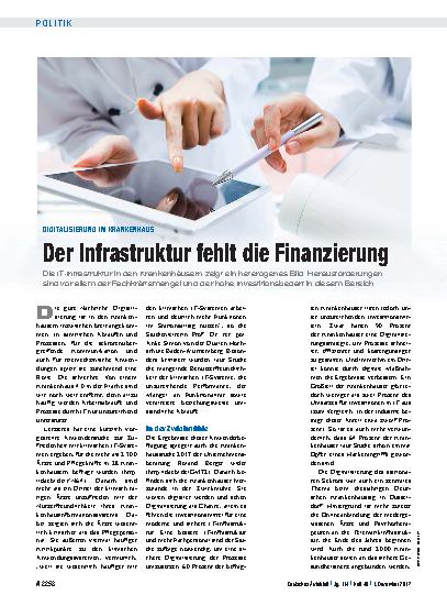 Vorschauseite 1: Digitalisierung im Krankenhaus: Der Infrastruktur fehlt die Finanzierung