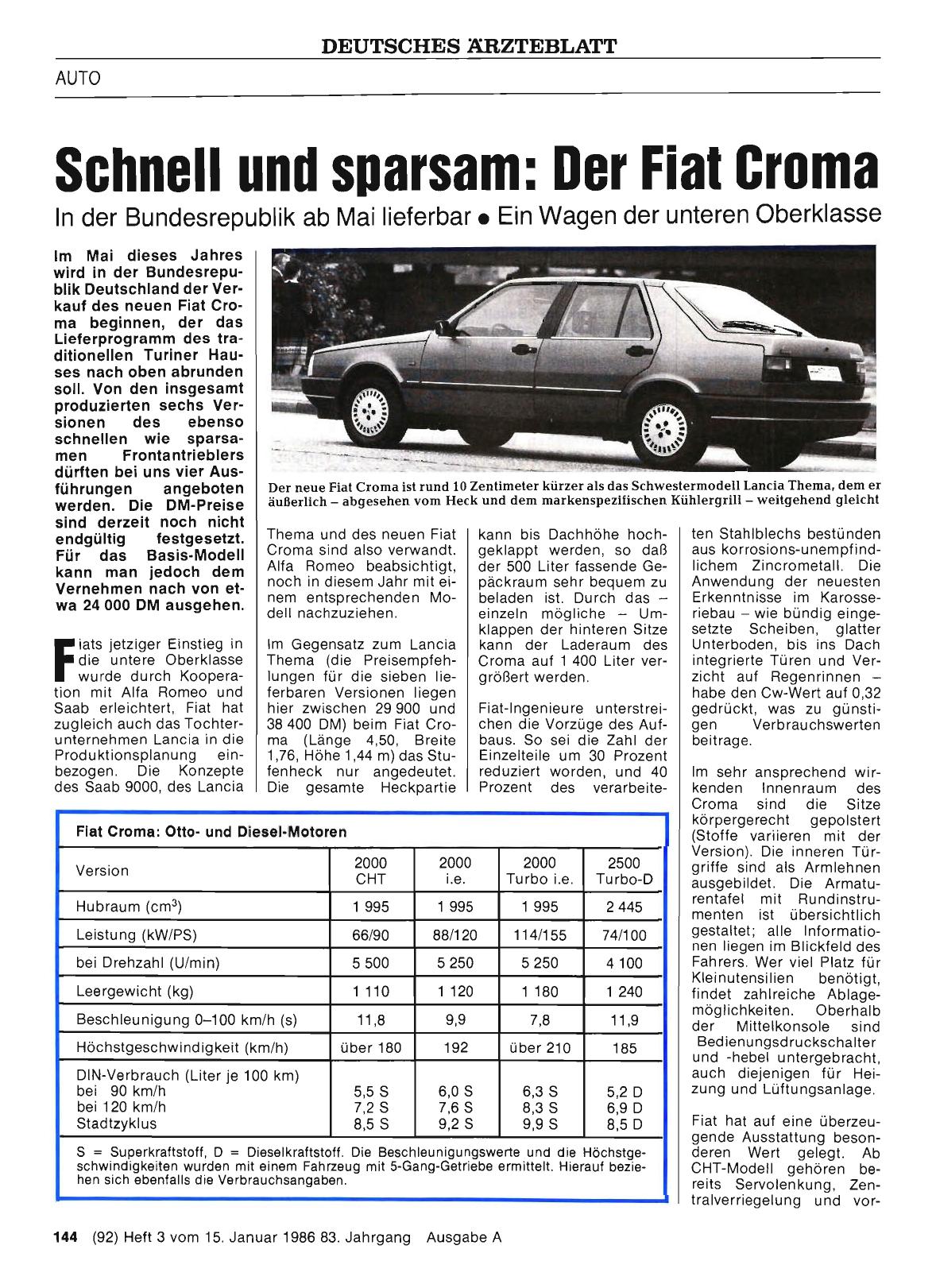 Vorschauseite 1: Schnell und sparsam: Der Fiat Croma