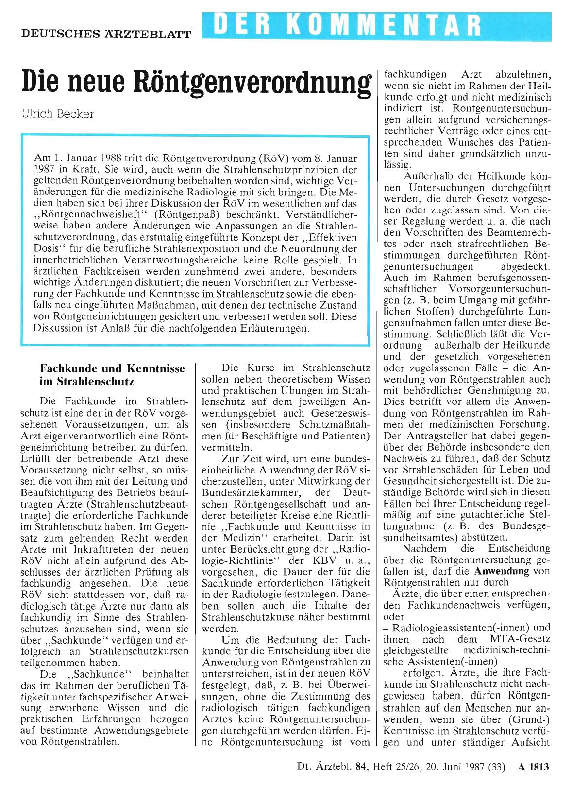 Vorschauseite 1: Die neue Röntgenverordnung