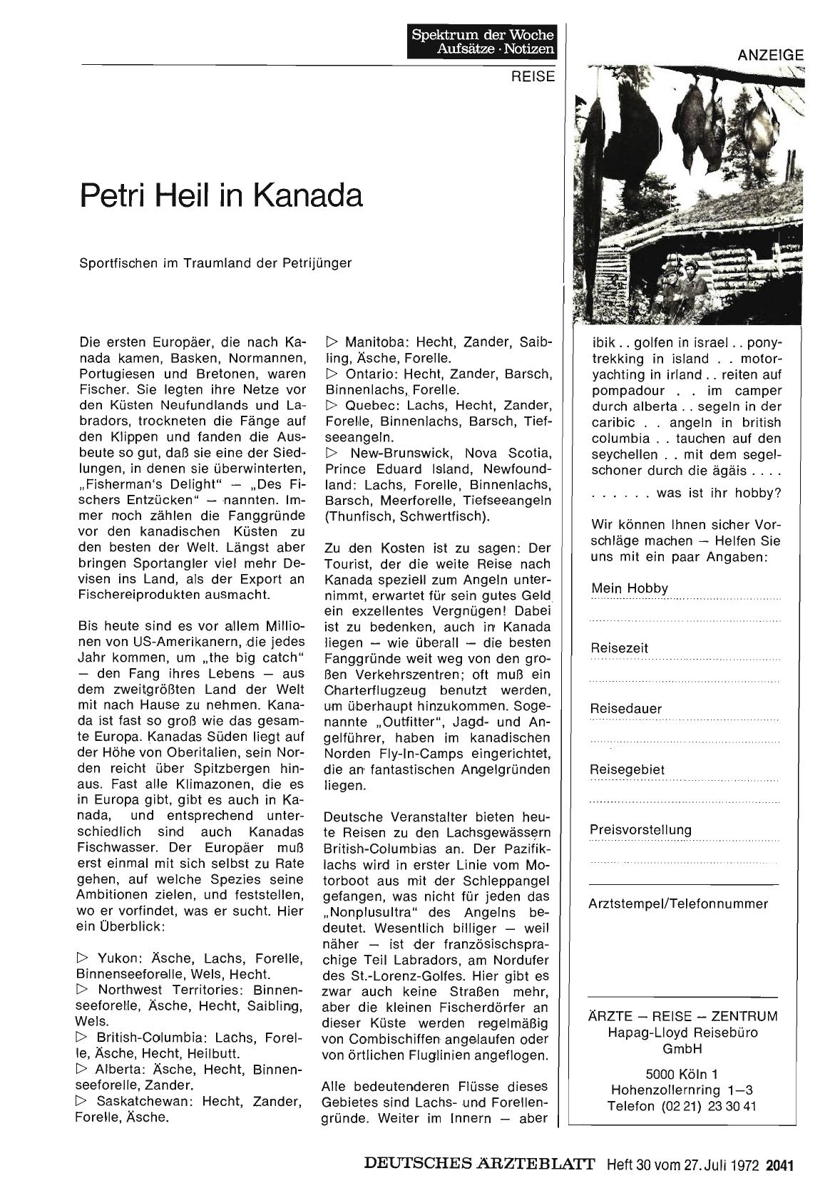 Vorschauseite 1: Petri Heil in Kanada