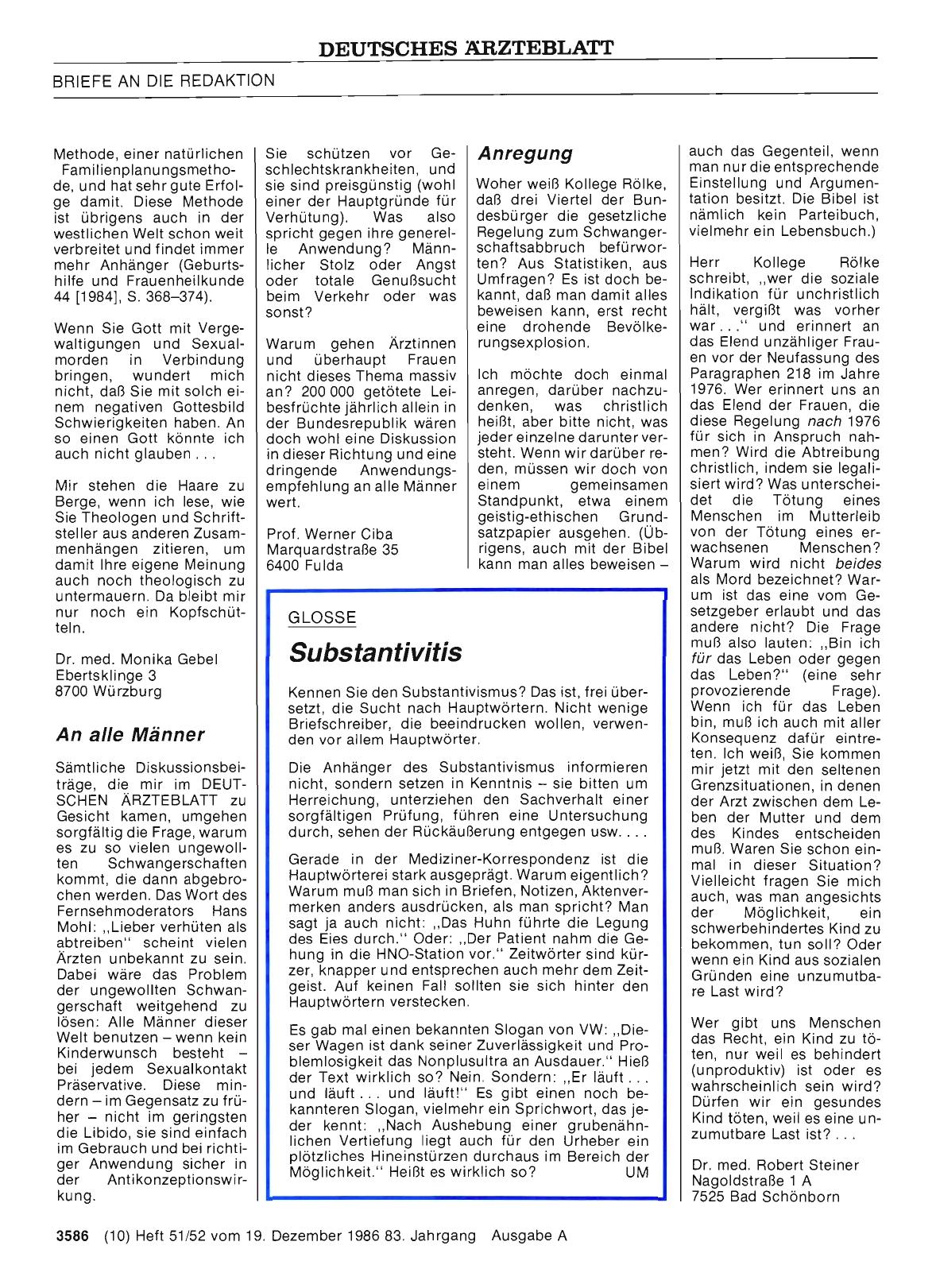 Vorschauseite 1: ABTREIBUNG: Anregung